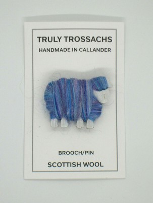 Woolly Sheep Brooch Lapel Pin Scottish Wool Blend New Gift Handmade Scotland 