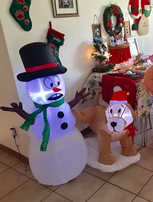 Gemmy Inflatables Holiday G08 87190 Air Blown Golden Retriever Snow... BRAND NEW