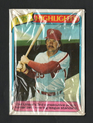 1980 Topps   Squirt 3 Card Promotional Cello Pack   Del Unser  A1024