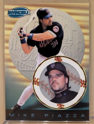 1999 Pacific Invincible PLATINUM BLUE #97 Mike Piazza HOF RARE PARALLEL /67