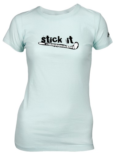

Женская футболка для хоккея на траве ASICS Stick It, голубая, Белый
