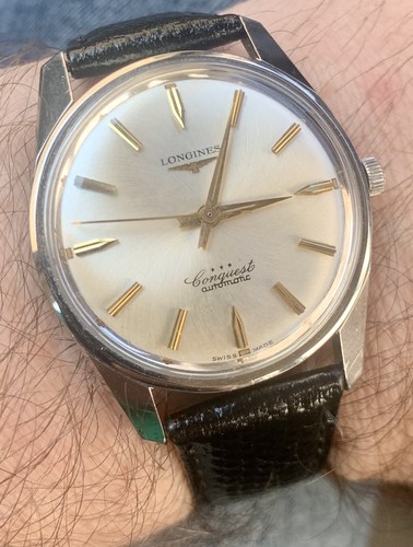 LONGINES Conquest 腕時計 イエロー　タイガース？　ジャンク Longines Conquest Tropical Gilt Dial circa 1957