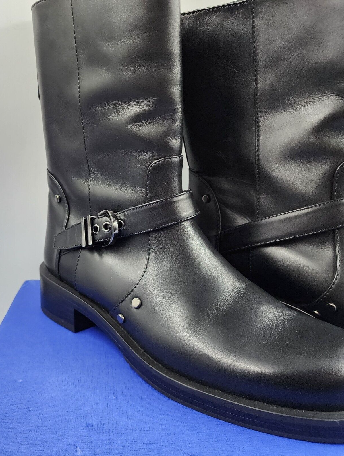 Stuart Weitzman Maverick Studded Leather Ankle Boots Women's 8.5B/39 Black - Picture 5 of 21
