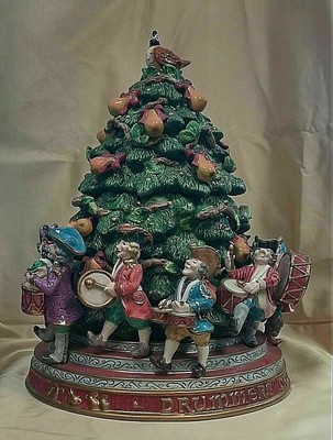 FITZ & FLOYD 12 DAYS OF CHRISTMAS Eleven Drummers Drumming Cookie Jar 17''
