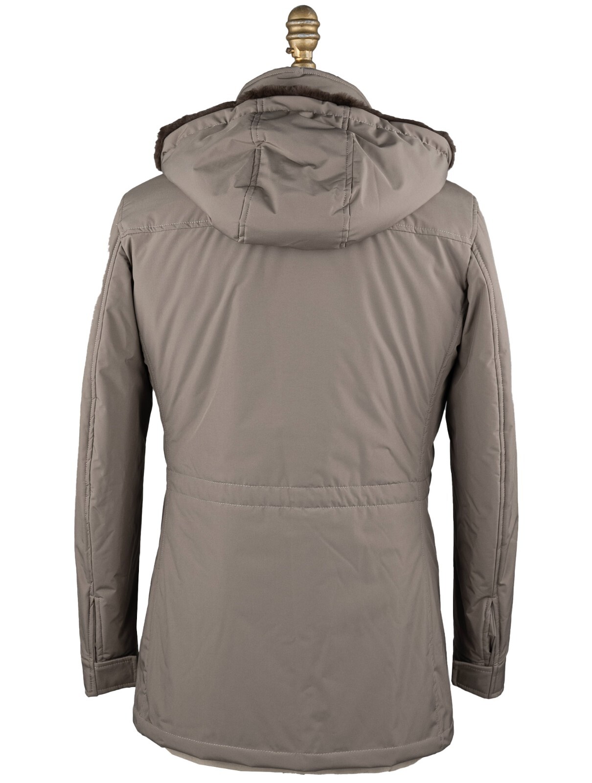 Pre-owned Barba Napoli Coat Pu With Lapin Fur Size 42 Us 52 Eu Bncx5 In Traupe