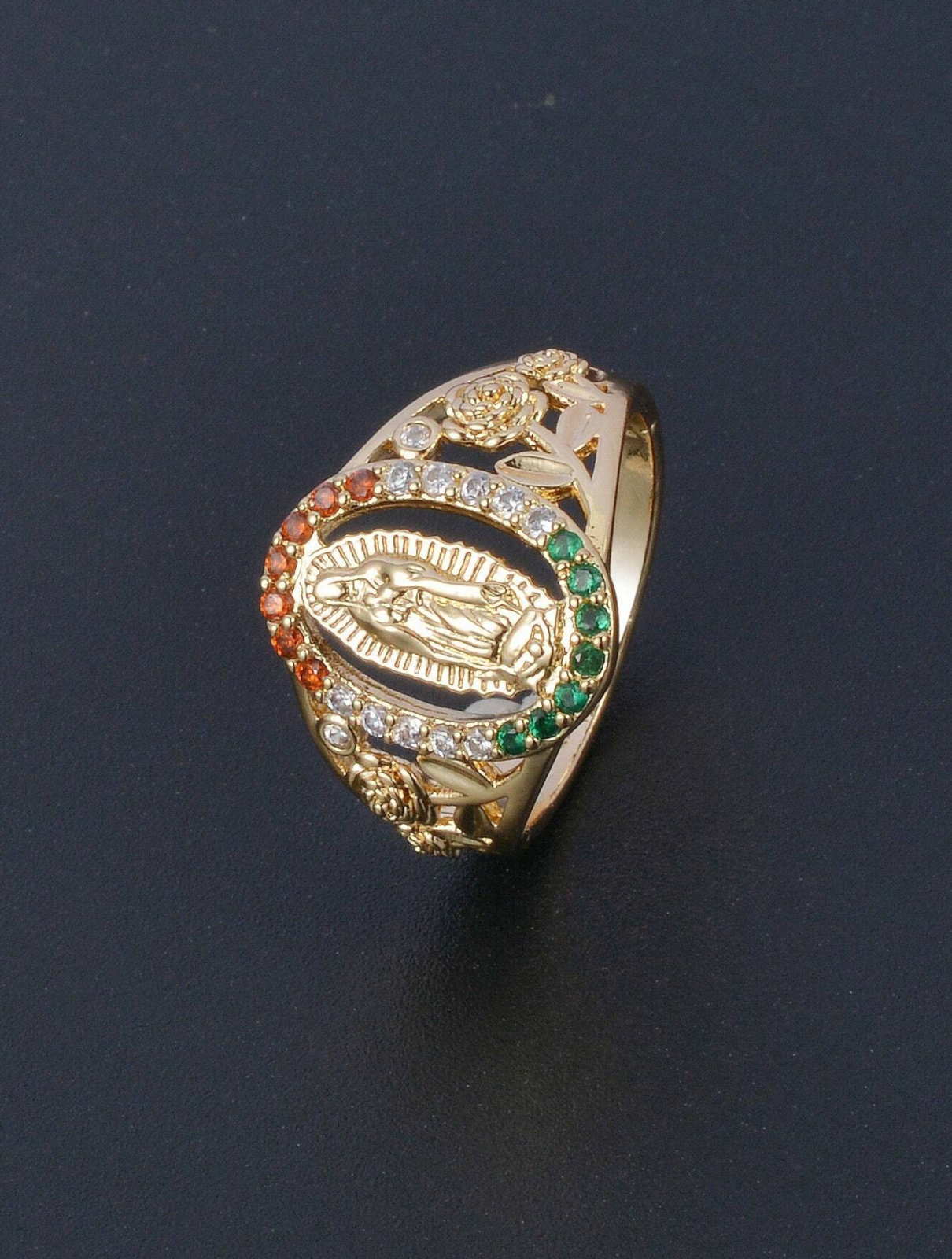 Anillos Sortijas Argollas con Piedras Brillantes en Oro 10K Para Mujeres Joyeria