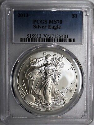 2013 $1 Silver Eagle PCGS MS70 Blue Label