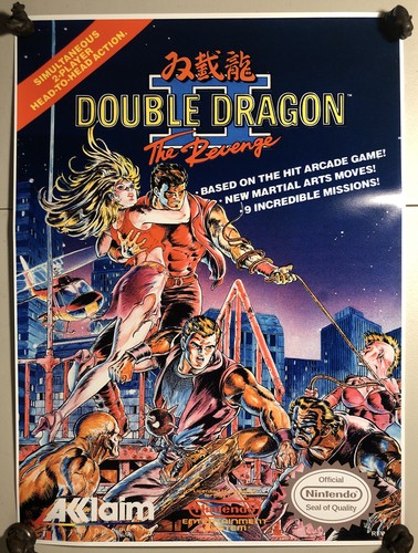 Double Dragon II The Revenge Game Box Art Poster 17x24 Nintendo