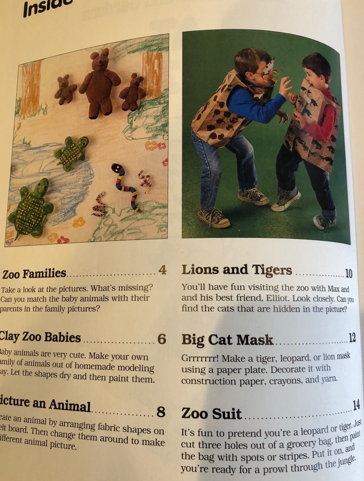 Children's Craft, Cooking, Science Nature Book At the Zoo Book