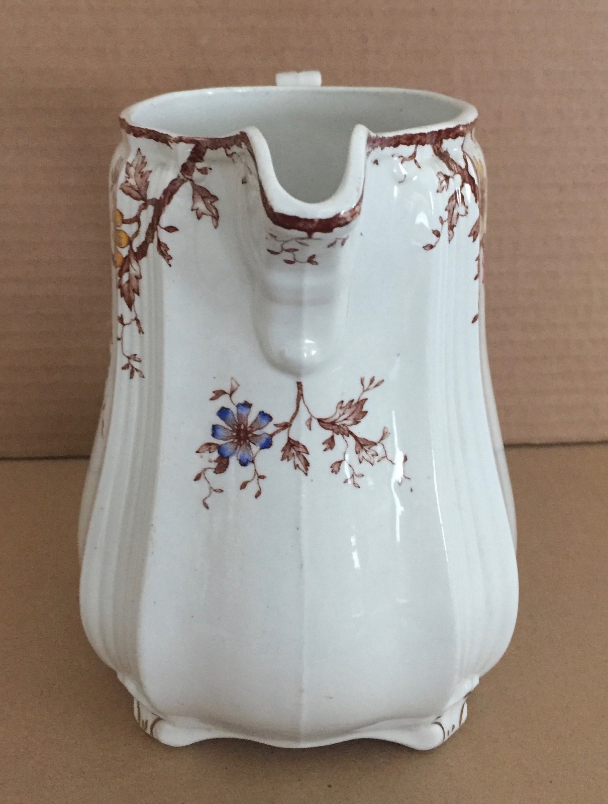 Rare Antique Brown Porcelain Ridgways (Ridgway) EWER PITCHER Carlton No. 72235