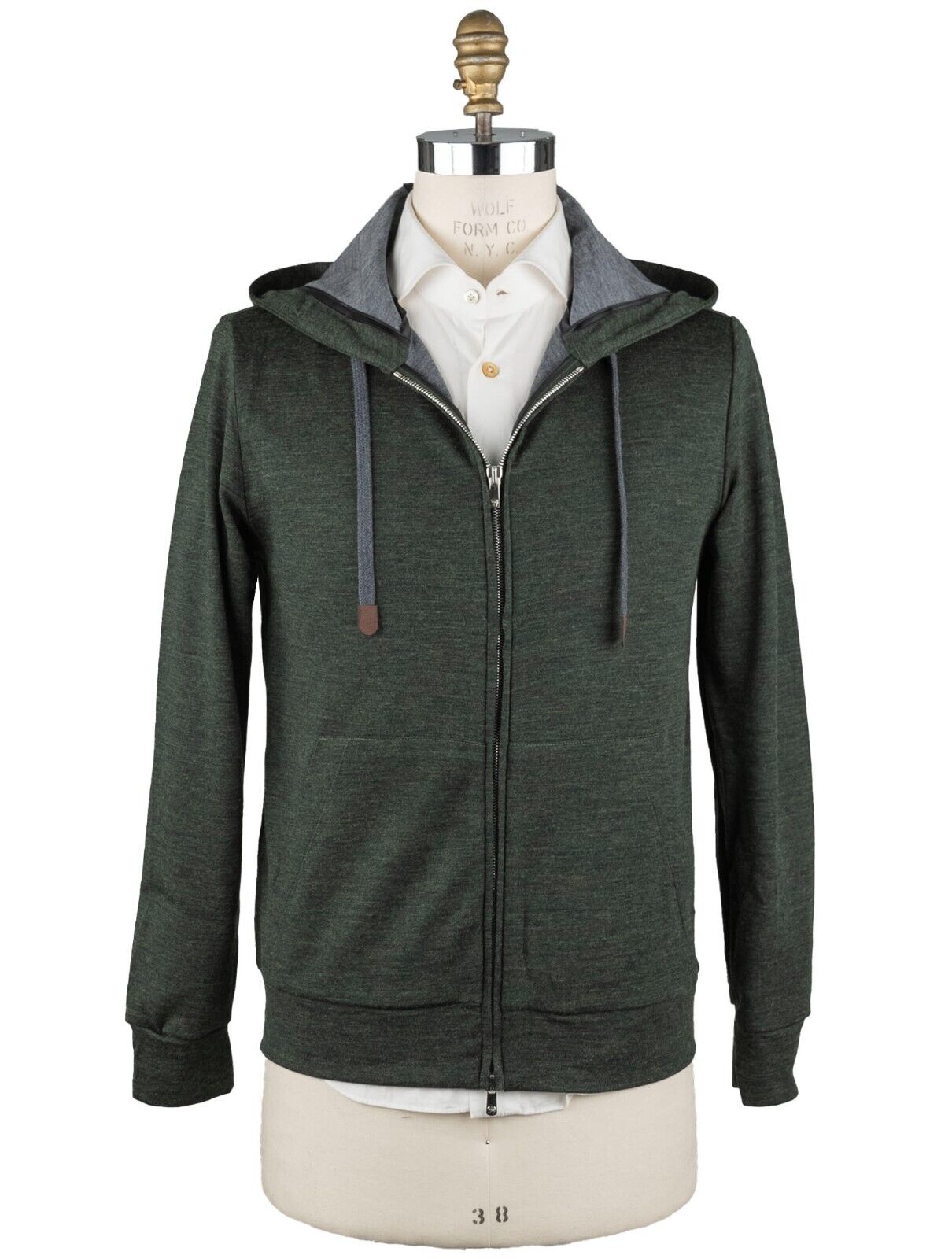 Pre-owned Marco Pescarolo Sweater Full Zip Virgin Wool Pa Sz 40 Us 50 Eu M Pmx1 In Green