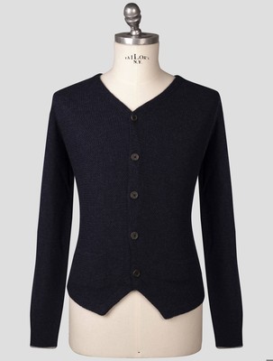 Fioroni Blue Wool Cashmere Sweater Cardigan FI314A Man