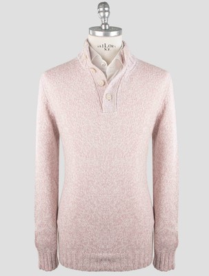Gran Sasso Pink Virgin Wool Sweater Half Button GS4 Man