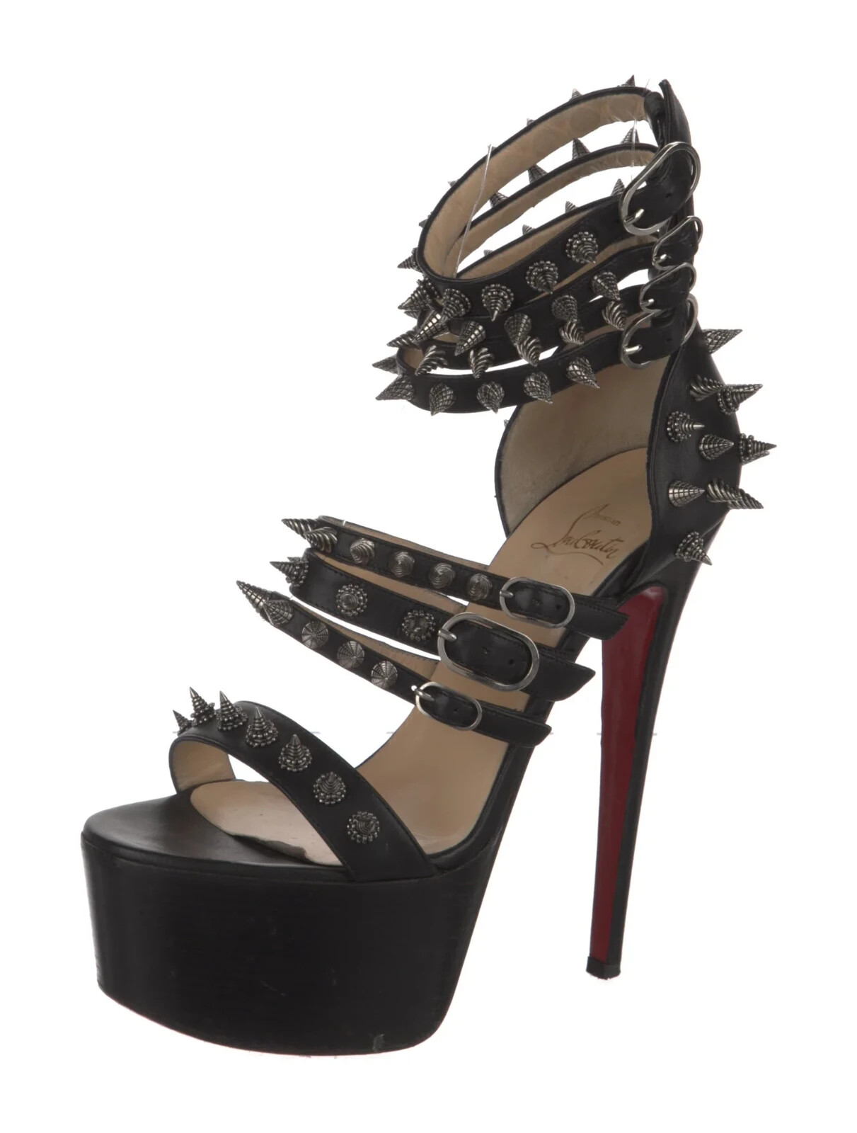 CHRISTIAN LOUBOUTIN Black Leather Botticellita 160 Sandals