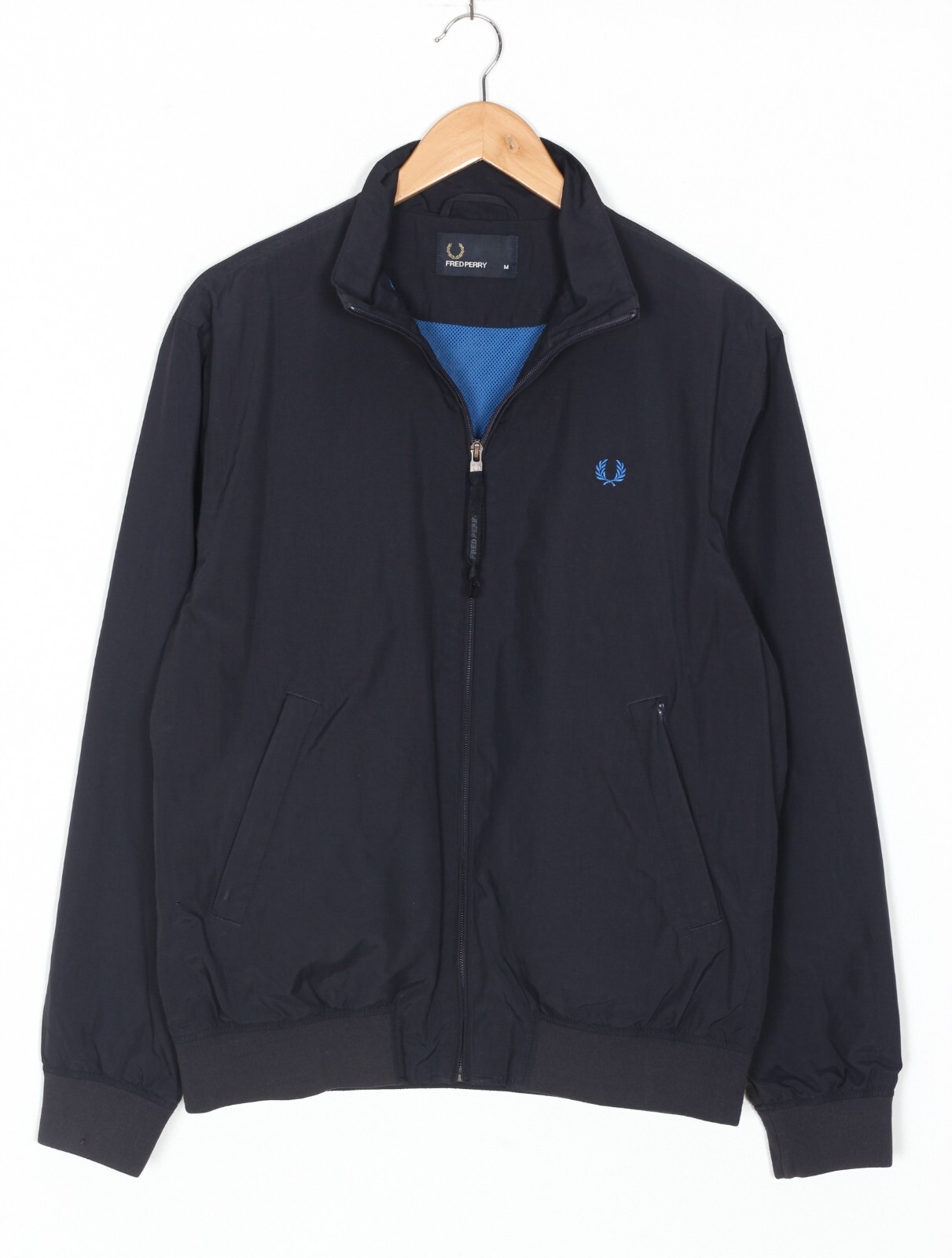 FRED PERRY Bomber Jacket Men Size M Navy Blue Full Zip