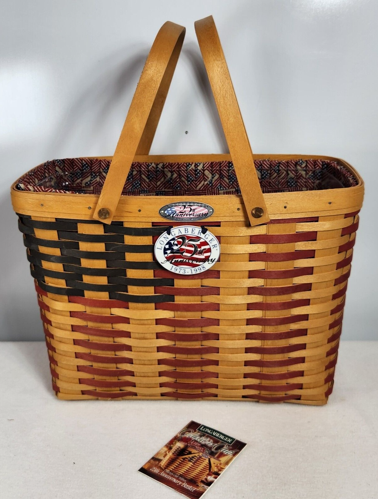 Longaberger Collectors Club 25th Anniversary Flag Basket Set~Sold