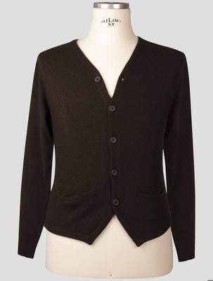 Fioroni Brown Virgin Wool Cashmere Sweater Cardigan FI281 Man