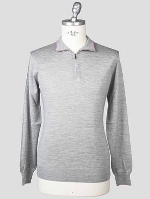 Fioroni Blue Cashmere Silk Sweater Half Zip FI398 Man