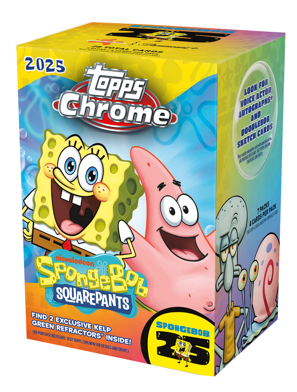 2025 TOPPS CHROME SpongeBob SquarePants VALUE BLASTER BOX 25th Ann
