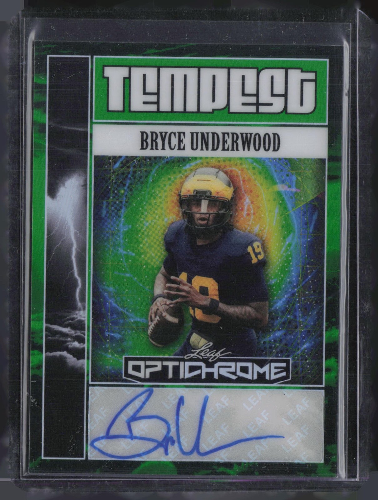 2025 Leaf Optichrome Tempest Prismatic Green Bryce Underwood 2/6 Auto Autograph