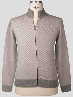 Fioroni Gray Cashmere Virgin Wool Sweater Full Zip FI317 Man