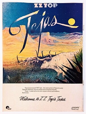 ZZ TOP~TEJAS~1977 ALBUM PROMO~AD ADVERT POSTER PINUP~DUSTY HILL/BILLY GIBBONS