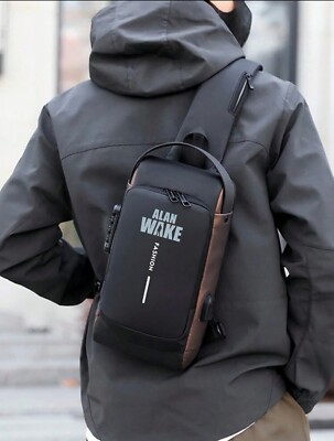 Alan Wake Sling Crossbody Backpack with USB, Antitheft, Waterproof U.S Stock