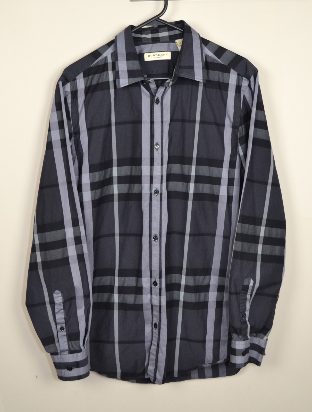 良品✨Burberry テーラード 銀ボタン リネン L チェック メンズ 黒 良品✨Burberry テーラード 銀ボタン リネン L チェック メンズ 黒