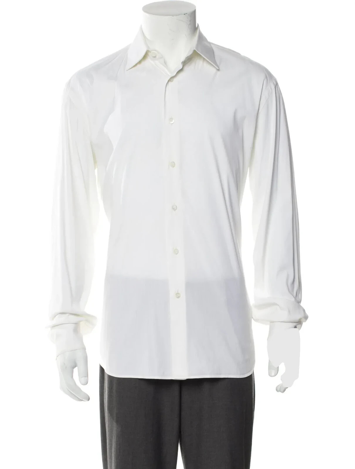 トップス PRADA MILANO Shirt 38/15 white Prada Milano Logo T-Shirt Front Zip Pocket White Cotton
