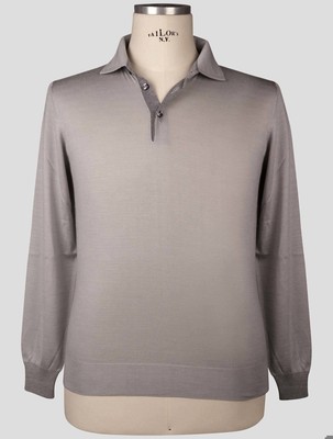 Fioroni Gray Cashmere Silk Sweater Polo FI379 Man