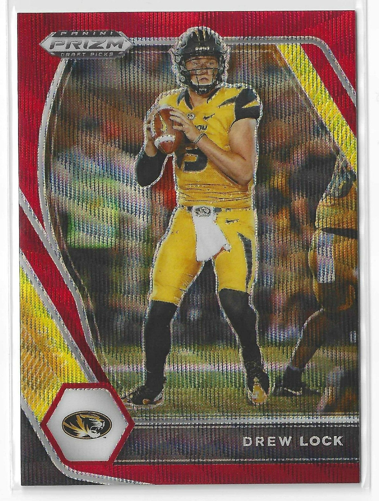 DREW LOCK 2021 PANINI PRIZM DRAFT RED PULSAR PRIZM MISSOURI