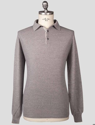 Fioroni Gray Wool Cashmere Sweater Polo FI363 Man