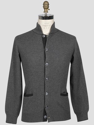 Fioroni Gray Wool Silk Cashmere Cardigan FI610 Man
