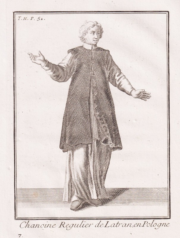 Augustiner-Chorherr Lateran Polska Pologne Habit Costume Kupferstic 311023