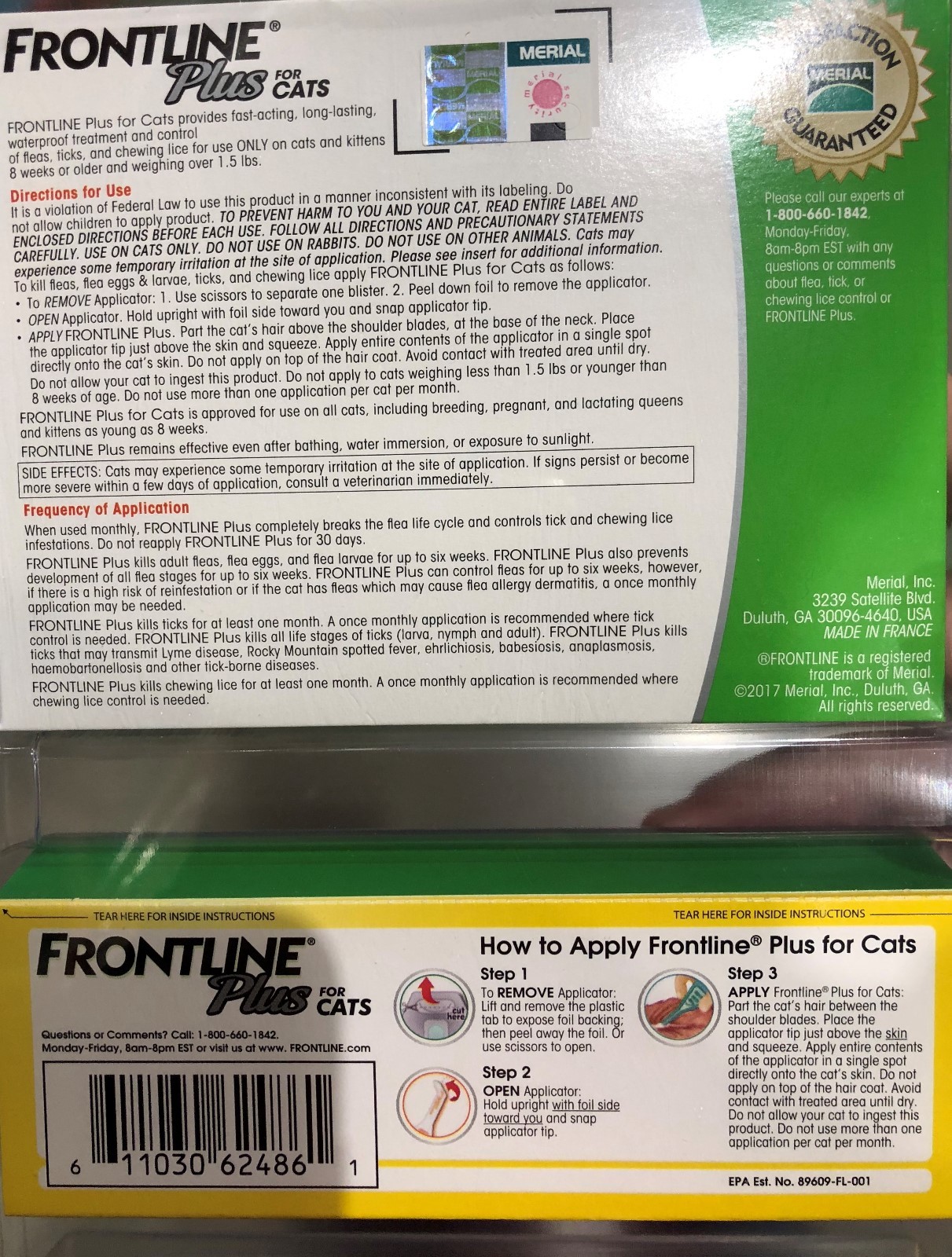 Frontline Plus for Cats —8 Applications Brand New!
