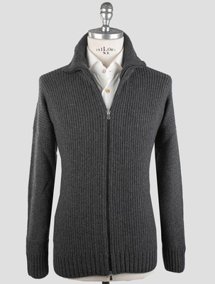 Gran Sasso Gray Cashmere Sweater Full Zip GS38 Man