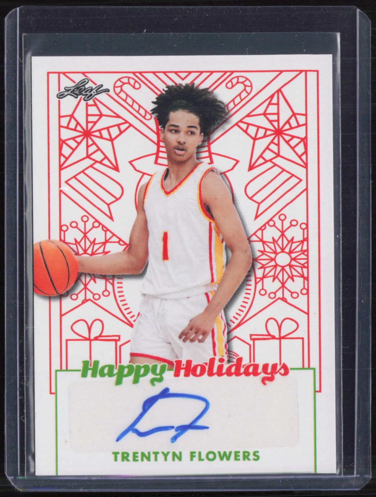 20 2023 Leaf Happy Holidays Trentyn Flowers Auto Autograph RC Rookie