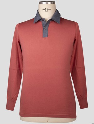 Fioroni Red Cotton Cashmere Sweater Polo FI33 Man