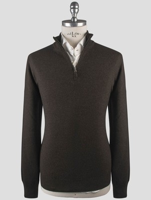 Gran Sasso Blue Virgin Wool Viscose Cashmere Sweater Half Zip GS531 Man