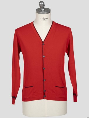 Fioroni Red Cotton Cardigan FI581 Man