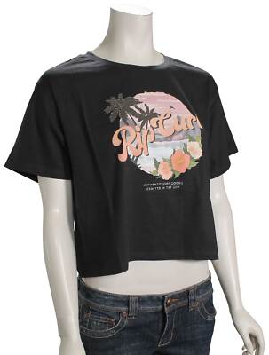 Укороченная футболка Rip Curl On The Coast — вымытый черный — новинка