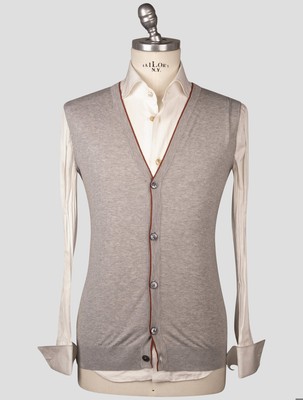 Fioroni Gray Cotton Cardigan Gilet FI41 Man