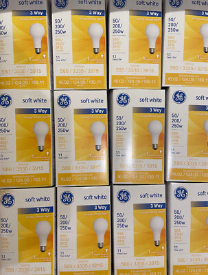 GE Soft White ~ 3 Way ~ Light Bulbs ~ 50/200/250 Watts