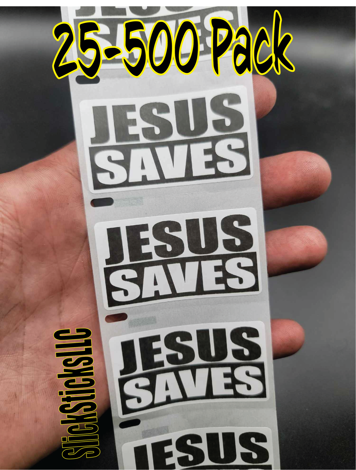 "JESUS SAVES" Stickers 25-500 Pack decal labels sticker god bulk religious lord