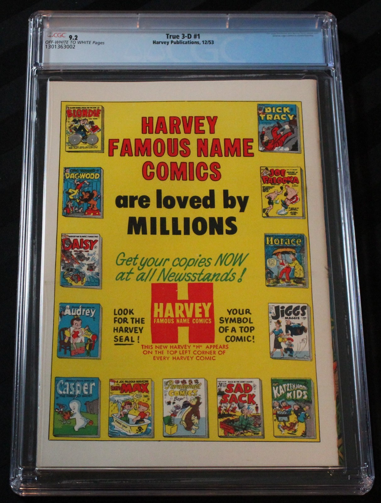 True 3D #1 (1953) CDG 9.2 NM- High grade Gold Age!