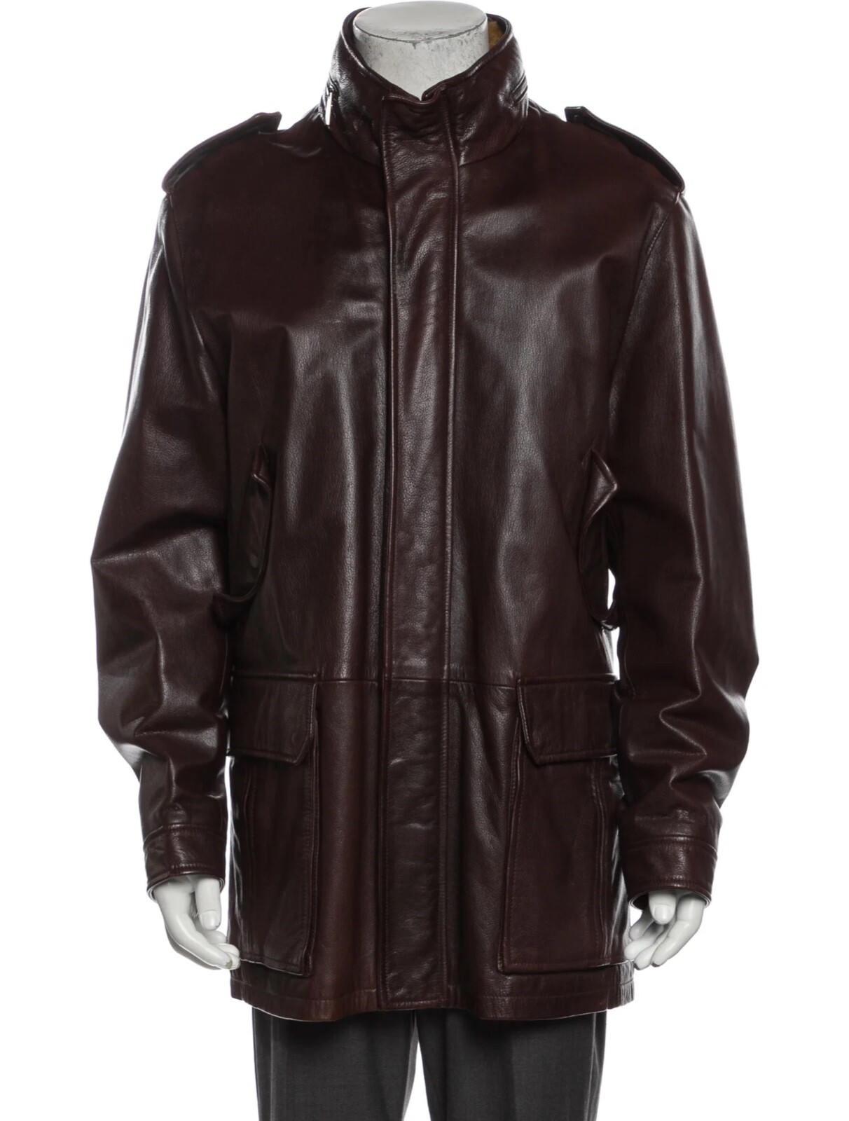 Zegna Sport Brown Deerskin Leather Jacket with Fur Collar Zegna Sport Brown Deerskin Leather Jacket with Fur Collar
