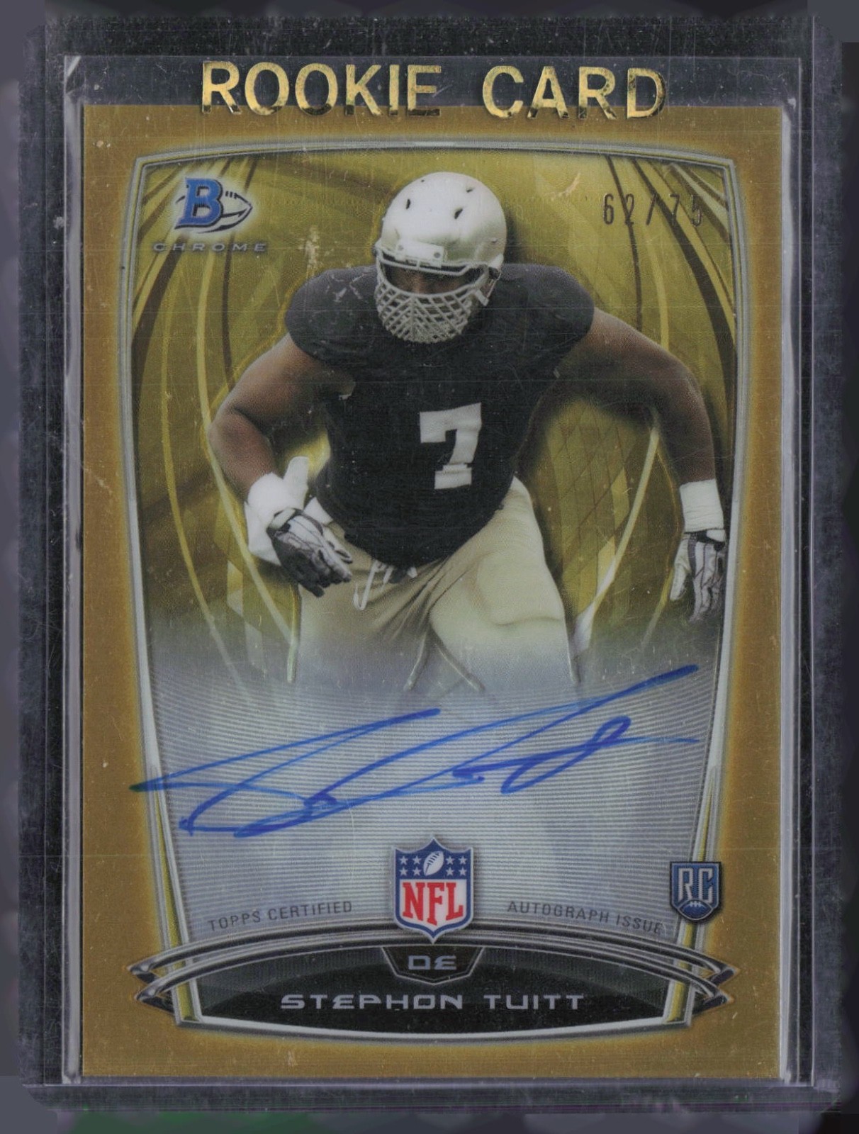 2014 Bowman Chrome Gold #57 Stephon Tuitt 62/75 Auto Autograph RC Rookie