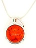 Amber & 925 Sterling Silver Pendant & Snake Chain Necklace Fine Jewellery (2).JPG