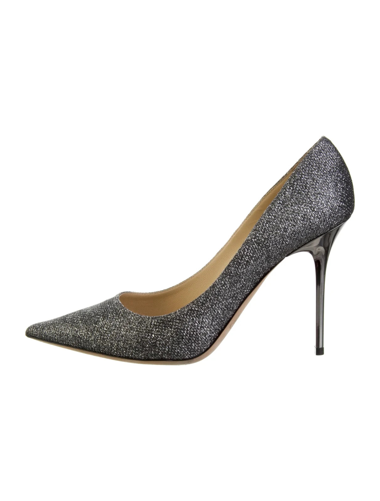 VIP SALE★Jimmy Choo ABEL 100 グリッター パンプス SILVER JIMMY CHOO Abel 100 Silver Leather Glitter Pumps Size 7.5 IT