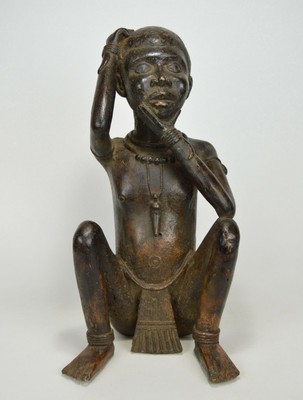 MASTERPIECE YORUBA BRONZE EFFIGY OF THE CHIEF, AFRICAN ART